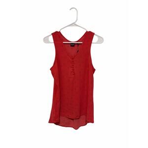 Cruel Denim Women's Small Red V-Neck Sleeveless Lightweight Star Print Tank Top